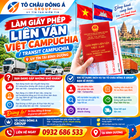 Làm giấy phép liên vận Việt Campuchia/Transit Campuchia uy tín tại Bình Dương