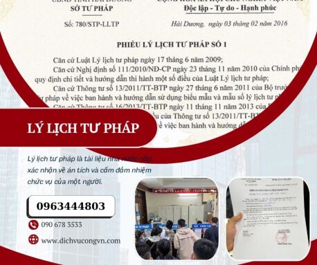 làm lý lịch tư pháp Hải Phòng uy tín