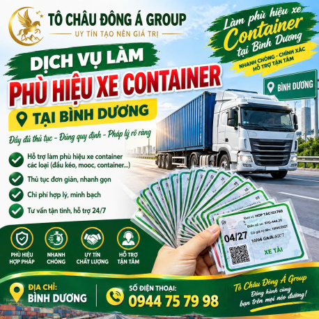 LÀM PHÙ HIỆU CHO XE ĐẦU KÉO, XE CÔNG-TEN-NƠ Ở BÌNH DƯƠNG