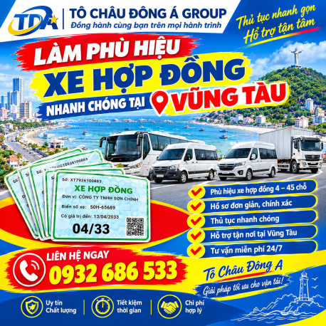 Làm PHÙ HIỆU XE HỢP ĐỒNG uy tín tại Vũng Tàu