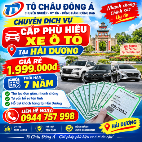 Làm phù hiệu xe ô tô tại Hải Dương chỉ 3 ngày