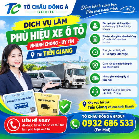  Làm phù hiệu xe tải cho công ty giá rẻ tại Tiền Giang