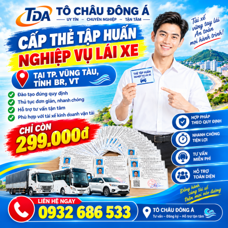 Làm thẻ tập huấn nghiệp vụ lái xe nhanh  tại TP.Vũng Tàu, Tỉnh BR, VT
