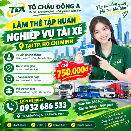 Làm thẻ tập huấn nghiệp vụ tài xế tại TP.Hồ Chí Minh