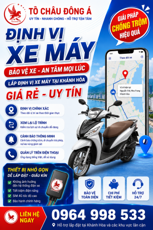 Lắp định vị xe máy tại Khánh Hòa giá rẻ