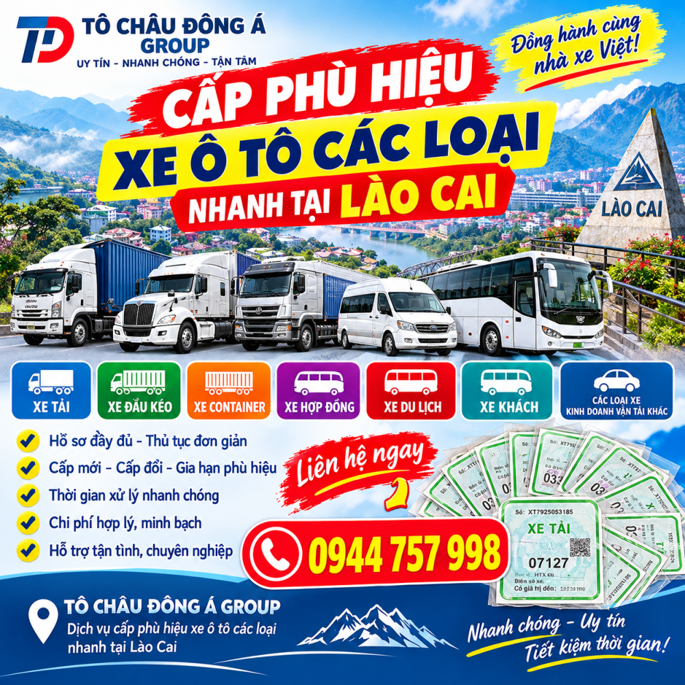 Cấp phù hiệu xe ô tô các loại nhanh tại Lào Cai