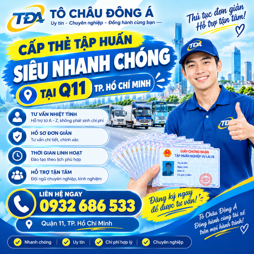 Cấp thẻ tập huấn siêu nhanh chóng tại Q11, TP. Hồ Chí Minh