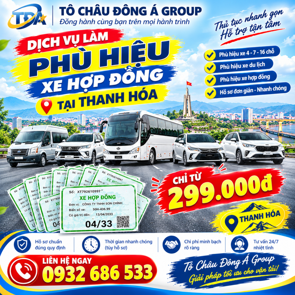 Dịch vụ làm phù hiệu xe hợp đồng tại Thanh Hóa