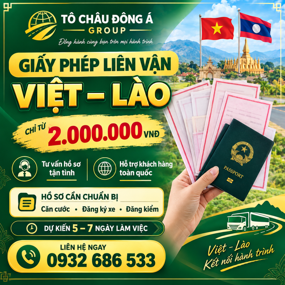 Làm giấy phép liên vận Việt Lào ( transit đi Lào) tại Vũng Tàu nhanh nhất