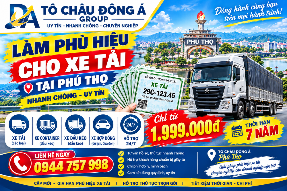 Làm phù hiệu cho xe tải tại Phú Thọ nhanh chóng 