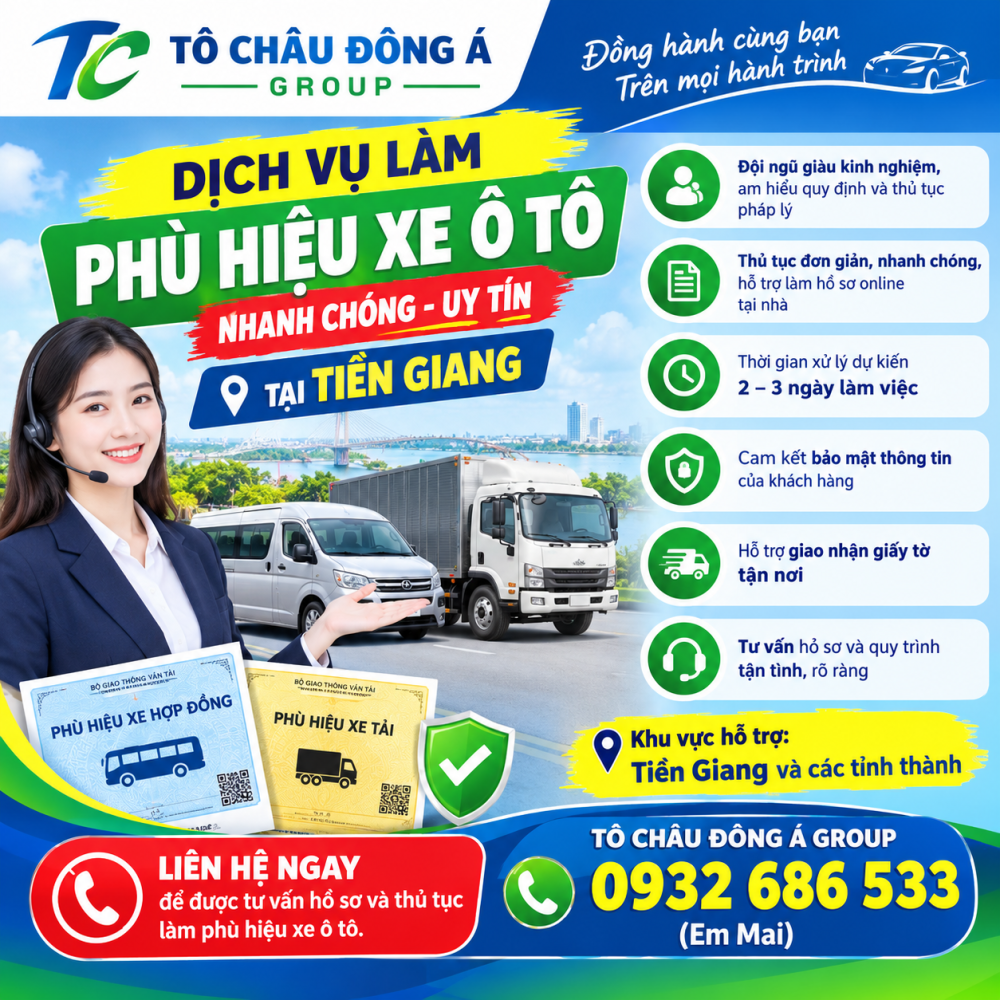  Làm phù hiệu xe tải cho công ty giá rẻ tại Tiền Giang