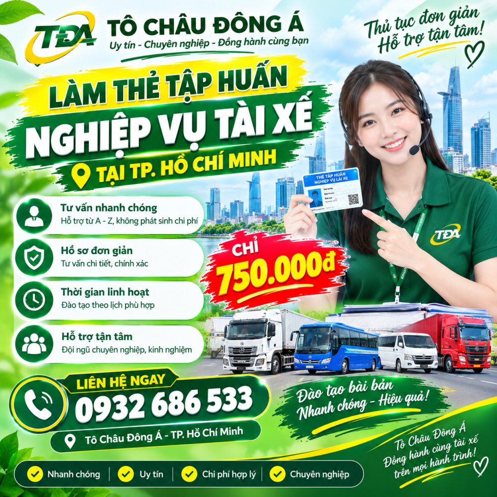 Làm thẻ tập huấn nghiệp vụ tài xế tại TP.Hồ Chí Minh