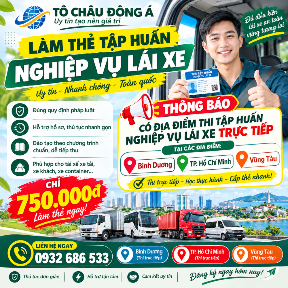 Làm thẻ tập huấn nghiệp vụ tài xế toàn quốc giá rẻ 