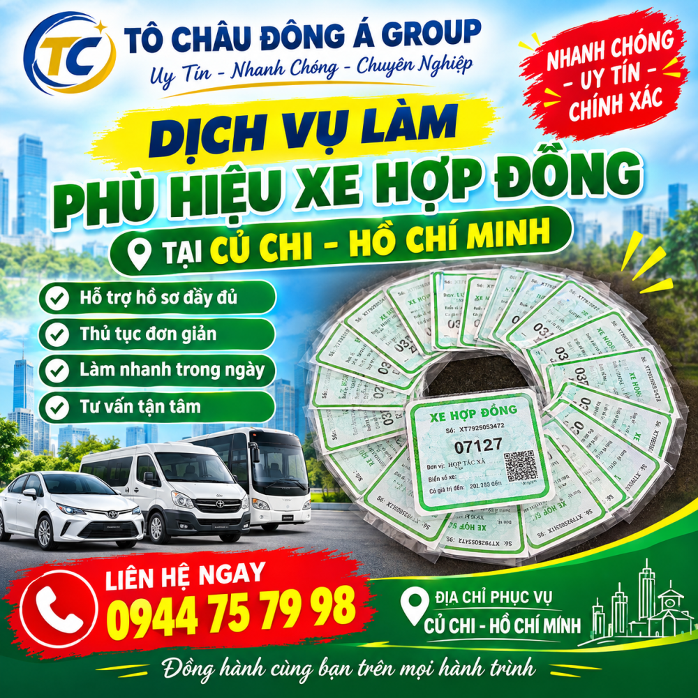 Xin phù hiệu xe hợp đồng tại Huyện Củ Chi TP. Hồ Chí Minh