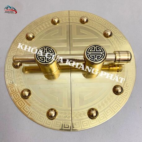 Mâm Đồng Chùy Thọ Đúc Đồng Thau, Bộ Khóa Then Cài Trang Trí Cửa Gỗ Cao Cấp