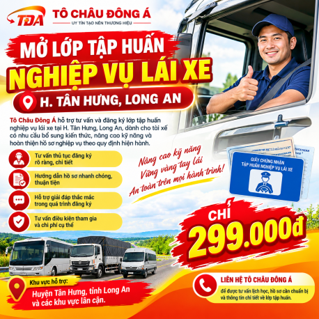 MỞ LỚP TẬP HUẤN NGHIỆP VỤ LÁI XE H. TÂN HƯNG, LONG AN