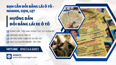 Nhận dịch vụ đổi bằng ô tô online tại Hải Dương cũ nhanh gọn lẹ