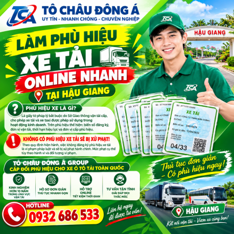  Phù hiệu xe hợp đồng cho xe khách tại Hậu Giang
