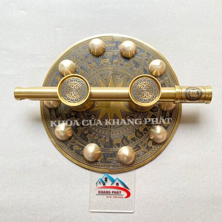 Phụ Kiện Then Cài Cổng Gỗ Bằng Đồng Thau Hoa Văn Truyền Thống