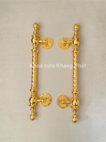 Tay Kéo Cửa Đồng Thau 50cm Mạ Vàng 24K – Phụ Kiện Cửa Cao Cấp