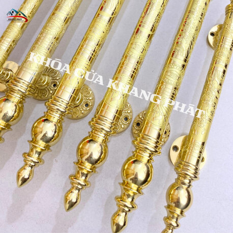 Tay Kéo Hoa Văn Bằng Đồng Nguyên Khối Cho Cửa Gỗ Cao Cấp