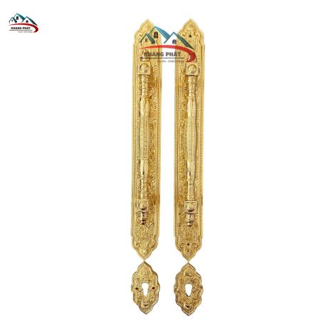 Tay Kéo Khóa Cửa Đại Sảnh KP999F Mạ Vàng 24K – Đồng Thau Cao Cấp Cho Cửa Gỗ