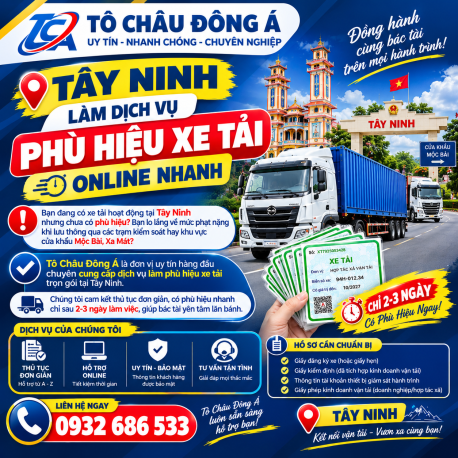  Tây Ninh làm dịch vụ phù hiệu xe tải giá rẻ 