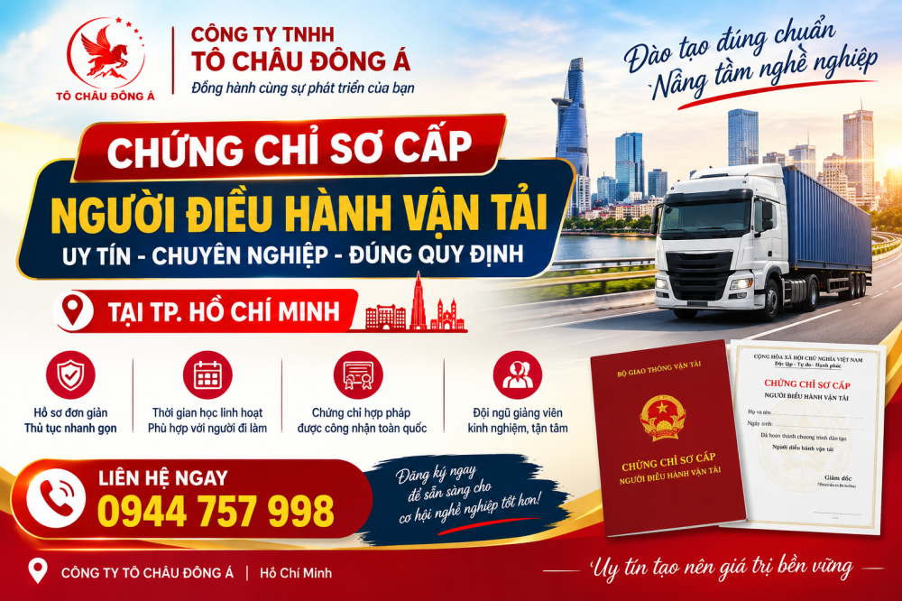 Chứng chỉ sơ cấp người điều hành vận tải uy tín tại Hồ Chí Minh