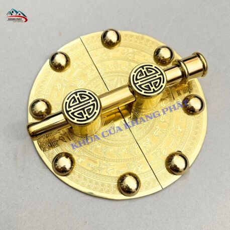 Then Cài Cửa Gỗ Bằng Đồng Thau Hoa Văn Trống Đồng Cho Nhà Gỗ, Từ Đường