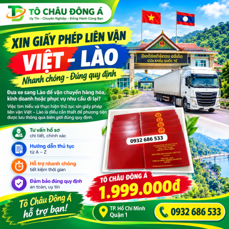 Thủ tục cấp giấy phép liên vận Việt Lào uy tín tại Q1, TP.Hồ Chí Minh
