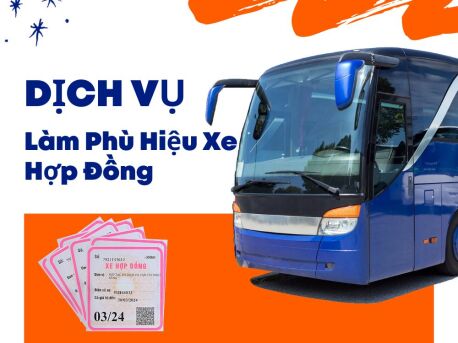 Tô Châu Đông Á làm phù hiệu hợp đồng cho xe 16 chỗ tại Bến Cát, Bình Dương