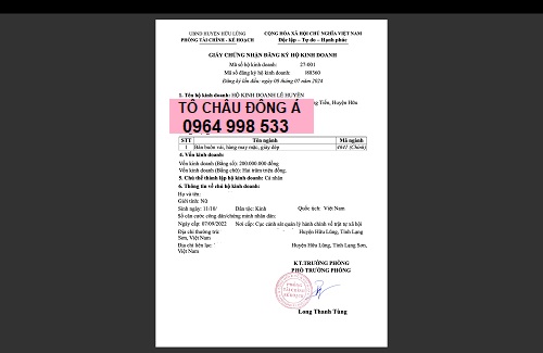 Giấy chứng nhận đăng ký hộ kinh doanh tại Bình Dương phí rẻ