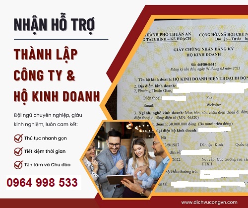 Giấy chứng nhận đăng ký hộ kinh doanh tại Sài Gòn nhanh chóng