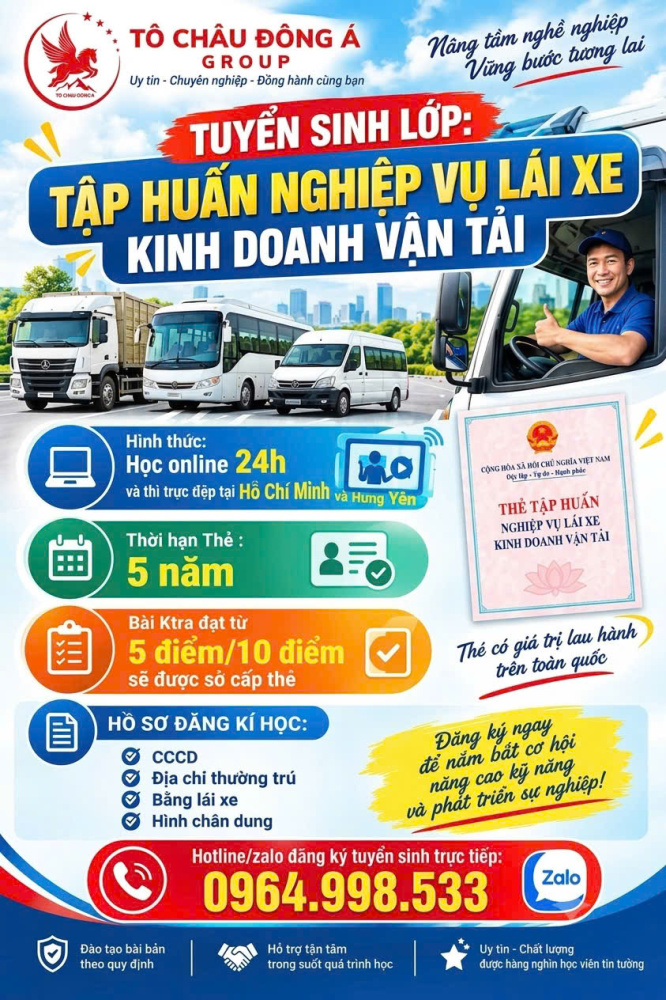 Học lớp tập huấn nghiệp vụ lái xe ở đâu Hồ Chí Minh uy tín