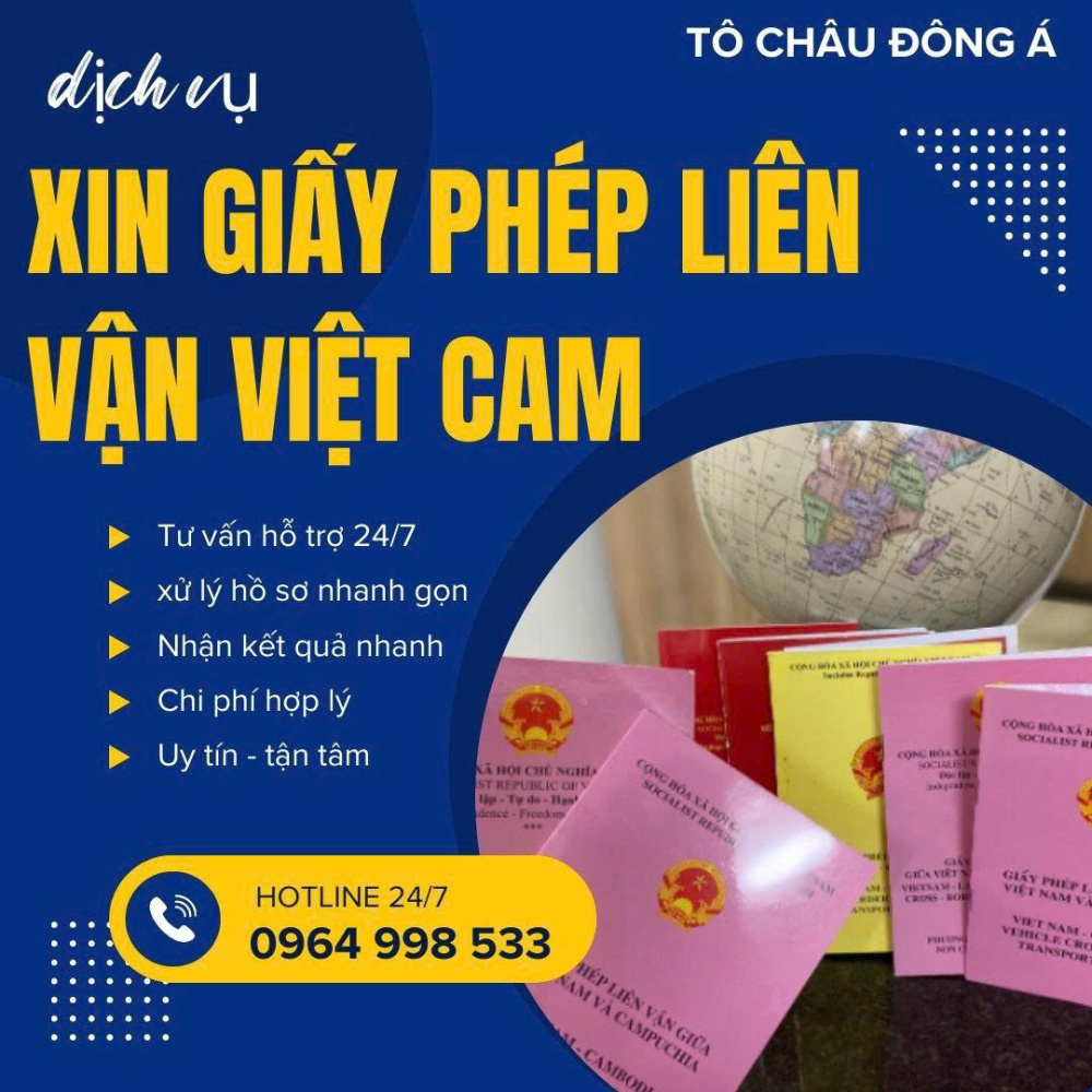 Làm giấy phép liên vận Việt - Cam đi cửa khẩu Tịnh Biên nhanh chóng
